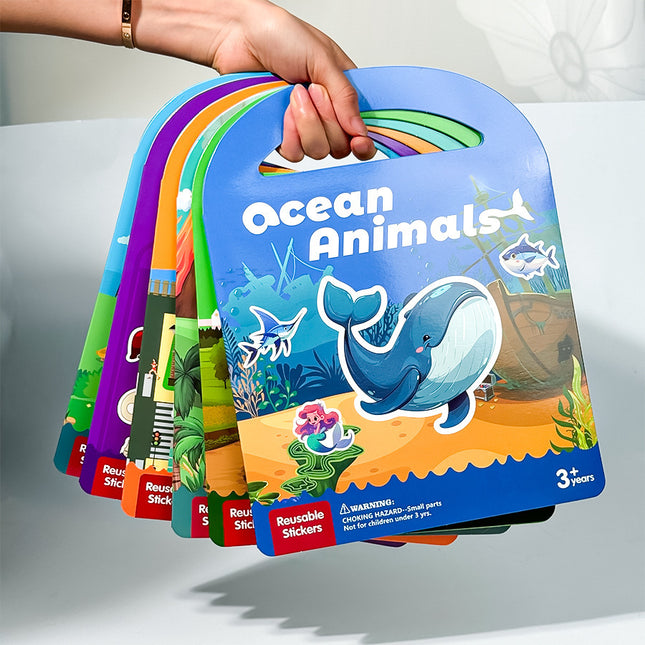 Cross-border Children's Portable Jelly Sticker Book 2-3 Years Old Baby Toy Bubble Sticker Quiet Book Educational Early Children' s Book