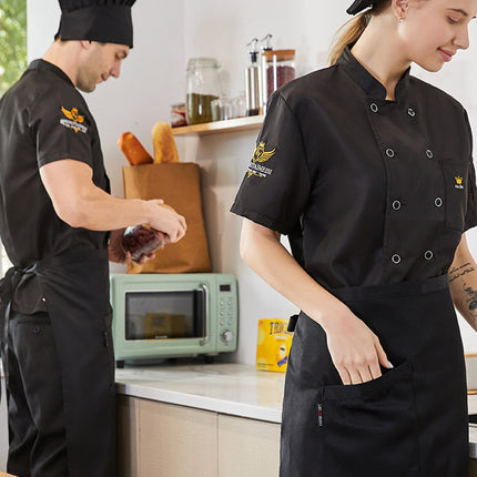 Factory wholesale chef clothing short sleeve chef overalls men and women summer catering teahouse hotel kitchen tooling long sleeve