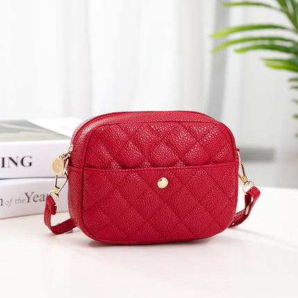 ladies bag classic embroidered rhombus mobile phone bag frosted texture caviar small square bag crossbody shoulder bag batch