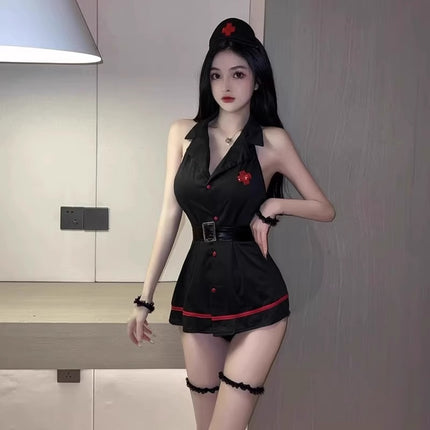 Underwear 2025 New Style Bed Sexy Intercourse High-End Nurse Cos Short Skirt Uniform Bellyband Qqny Suit for Women