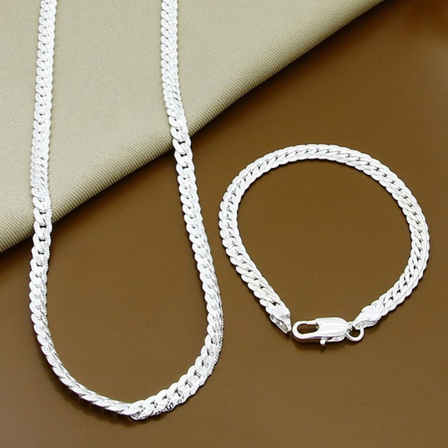 Foreign trade export silver plated car lace bracelet necklace set Korean best selling spot supply set wholesale T023