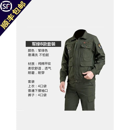 Wear-resistant work clothes suit men's autumn and winter thickened one-piece suit welding clothes anti-scald welder clothes spring and autumn labor protection clothes worker
