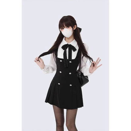 2024 new long sleeve dress women early autumn small fake two sweet hot girl dress