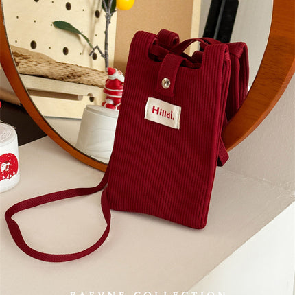 Dopamine Fashionable New Women's Bag South Korea Niche Crossbody Mobile Phone Bag Retro Solid Color Shoulder Small Bag Coin Purse