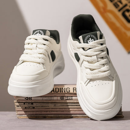 Men's Shoes 2024 New Autumn and Winter Shoes Men's High-End White Sneakers Sports Board Shoes Men's Thick-Soled Cool Trendy Shoes