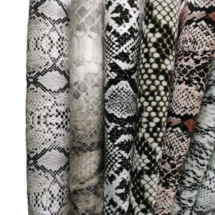 Pu Snakeskin Pattern Leather Fabric, Python Pattern Leather for Bags, Anime Belts, Soft Bags, Headboard Backs, Artificial Leather with Animal Prints