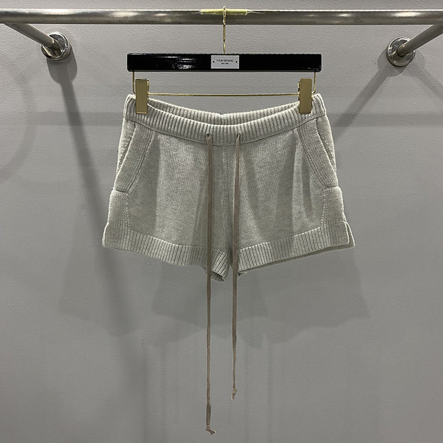 Dark Style Shorts, Fashionable Wool Knit, Comfortable Black and Gray Casual Shorts, Short and Stylish