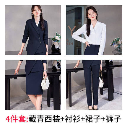 Professional Suit suit Women's Senior Sense 2024 Spring and Autumn New Hotel Front Desk Beauty Salon Overalls Suit Jacket