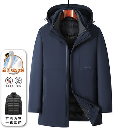 [Goose down Liner] 2025 Men's down Jacket Winter Extreme Cold Protection Warmth for Middle-Aged Dad Business Warm Goose down Jacket