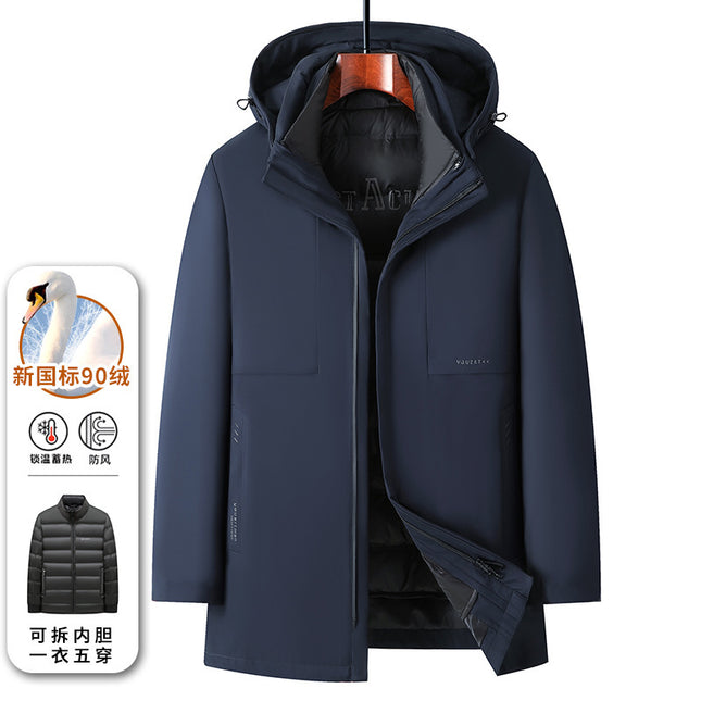 [Goose down Liner] 2025 Men's down Jacket Winter Extreme Cold Protection Warmth for Middle-Aged Dad Business Warm Goose down Jacket