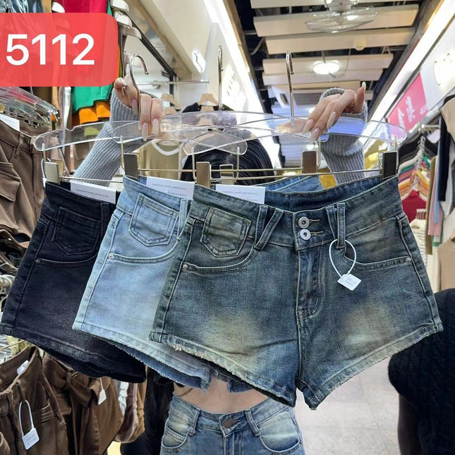 Actual Photos of the Gear, New High-Waisted A-Line Denim Shorts for Sexys, Slimming Look, High-Waisted, Hip-Lifting, Tight-Fitting Hot Pants 5112