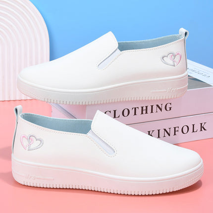 Spring, Autumn and Summer New Style White Shoes, Nurse Shoes, Health Center Comfortable, Breathable, Non-Slip Dance Shoes, Large Size Kindergarten Teacher Women's Leather Shoes