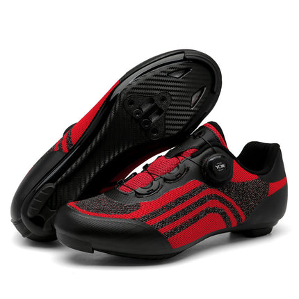 Road Mountain Men's and Women's Locked Bicycle Lockless Shoes Hard Sole Spinning Bicycle Riding Shoes Gym Black