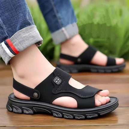 2025 New Men's Sandals Casual Outdoor Non-Slip Breathable Wear-Resistant Beach Bathing Driving Slippers Dropshipping