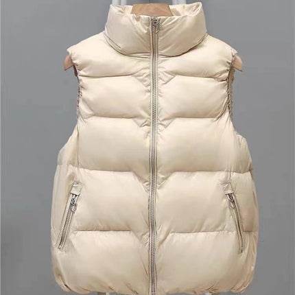 Women's Short Vest 2025 Autumn and Winter New Korean Style Loose Slimming Thick Cotton Vest Jacket Trendy