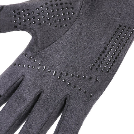 Warm Gloves for Autumn and Winter, Men's and Women's Models, Soft, Windproof, Cold-Proof, Non-Slip, Fingerless, Suede Full-Finger Cycling Gloves