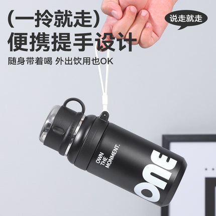 New Large-Capacity Straw Insulated Cup, Outdoor Portable Vacuum Double-Drink Cup, Household Double-Layer 316 Stainless Steel Water Cup