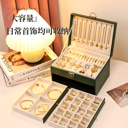 Jewelry Box with Password Lock, Multi-Layer Jewelry Storage Box, Gold Jewelry, Wedding Gift, Large Capacity, Dust-Proof Storage Function