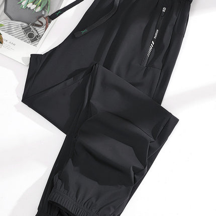 2025 New Summer Sun Protection Clothing for Women, Ice Silk Quick-Drying Pants for Couples, Thin, Same Style for Men and Women, Drapedy High-Elastic Casual Pants