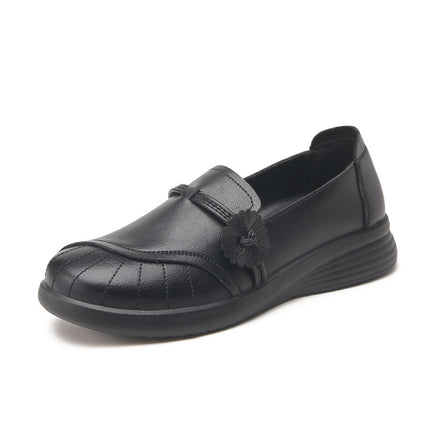 2026 Mom's Shoes for Middle-Aged and Elderly Women, Spring and Autumn Single Shoes with Soft Soles, Non-Slip, Comfortable New Style Soft Leather Shoes