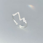 No fading 5088 silver ECG ring
