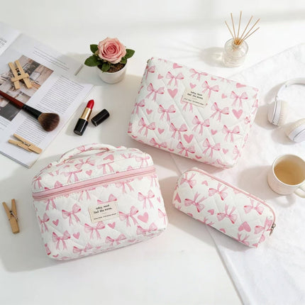 Cross-Border Best-Selling Polyester-Cotton Cosmetic Bag for Women, Large Capacity Travel Portable Toiletry Bag, Makeup Brush Storage Bag