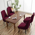 Burgundy / Lingge 06 small armrest chair cover