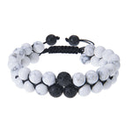 8mm-white turquoise bracelet