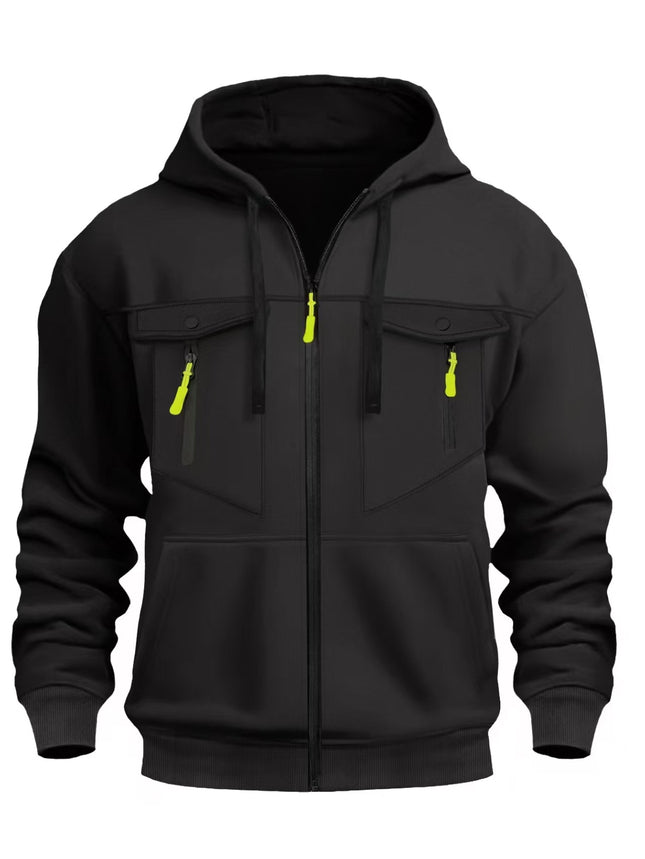 Cross-Border Men's New Autumn and Winter Men's Sweatshirts Amazon Independent Station Casual Trendy Zipper Pullover Sweatshirt Hoodie