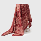 Fhz25-9991-3 hand-rolled double-sided mystery pattern red / 132*132cm