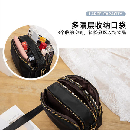 Bag Women's 2024 New Lingge Women's Shoulder Bag Factory Direct Supply Simple Fashion Crossbody Nylon Cloth Bag
