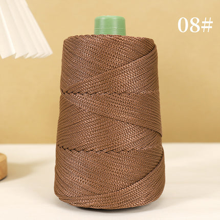 Lightweight Ice Silk Thread for Weaving Hats, Ice Linen Thread for Hand Knitting DIY Crochet Bags, Cushions, Blankets, Hollow Shiny Thick Yarn