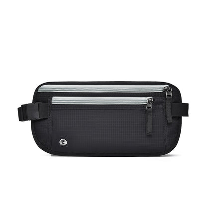 Anti-theft brush travel passport ID bag close-fitting invisible waterproof change mobile phone waist bag ID card storage bag fixed printing
