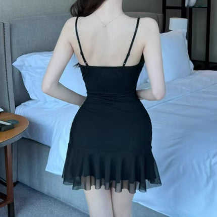 Night Clothes 9159 Nightclub Foot Bath Technician Work Clothes Sexy Low-cut Spice Girls Pure Want Hip Sling dress