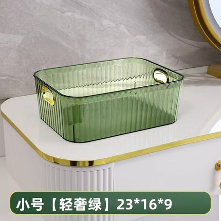 Pet Light Luxury Mirror Cabinet Storage Box Desktop Cosmetics Storage Rack Cabinet Sundry Organizer Compartment Drawer Storage