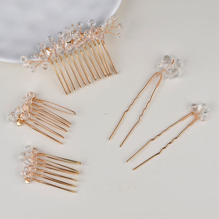 Spot Retro Baroque Large Pearl Hair Fork Bridal Hair Comb Hair Insert European Design Wedding Headdress Hair Accessories Set