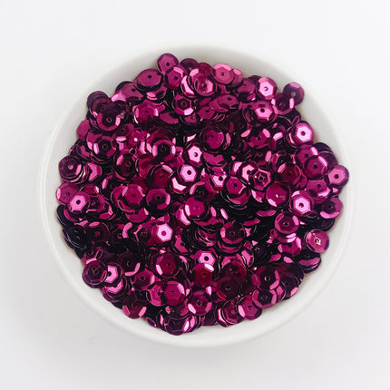 6MM round curved surface hole PVC sequins jewelry accessories concave and convex surface wholesale flat bottom hexagonal sewing clothing beads