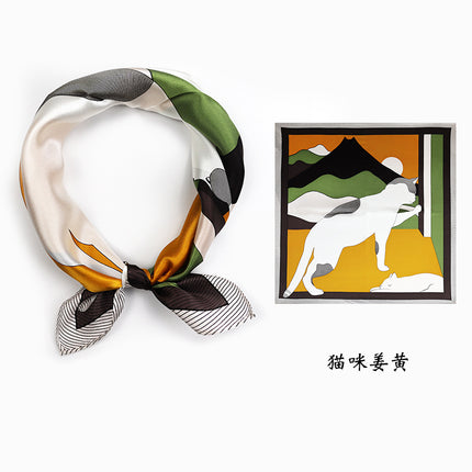 53*53cm Spring and Summer Sun Protection Neck Scarf Women's Easiest for Match Hangzhou Silk Small Square Scarf