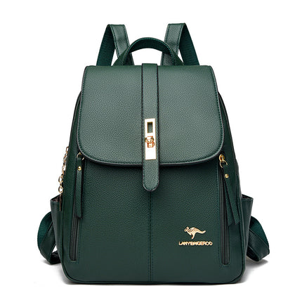 Factory wholesale kangaroo backpack women's 2024 new fashion fashion soft leather mommy casual large capacity bag generation hair