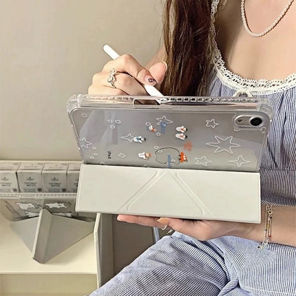 For iPad11 protective cover air7 shell transparent anti-bending pro Apple 11 inch new mini7 cartoon painting