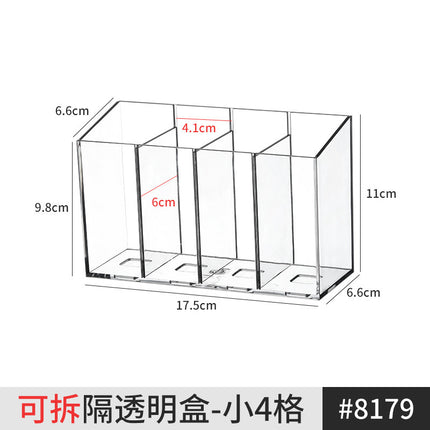 Desktop drawer transparent sundries cosmetics stationery pen note hand account tableware storage box mirror cabinet organizing box