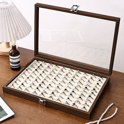 Walnut Jewelry Storage Box Ring Earrings Necklace Bracelet Box Solid Wood Large Capacity Anti-Oxidation Jewelry Display Box
