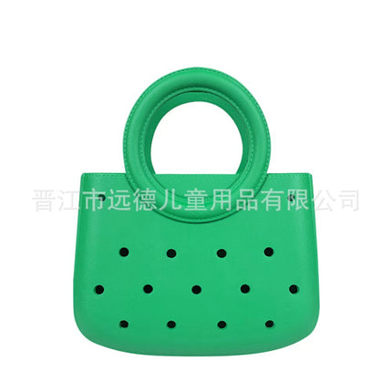 The Latest Popular Eva Pure Color DIY Hole Bag Waterproof Cosmetics Bag Vegetable Basket Beach Bag Fashionable Cut Out Travel