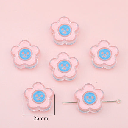 Acrylic love five-pointed star drop oil cartoon accessories DIY bracelet material homemade mobile phone case key chain hanging chain