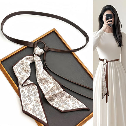 Retro Pattern Belt Women's Silk Belt Belt Hip-Hop Punk Decoration with Jeans Belt Accessories