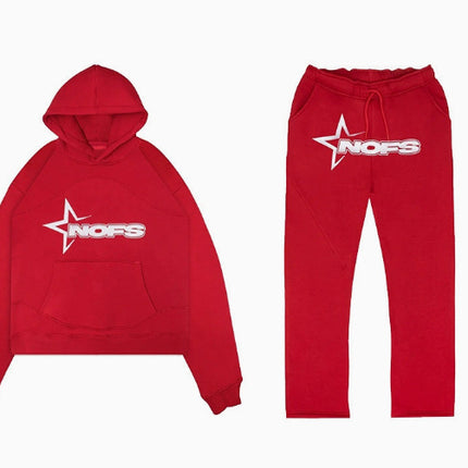 Y2K New Long Sleeve Noes Hoodie Suit Sweatshirt Two-Piece Punk Band Rock Clothing Streetwear