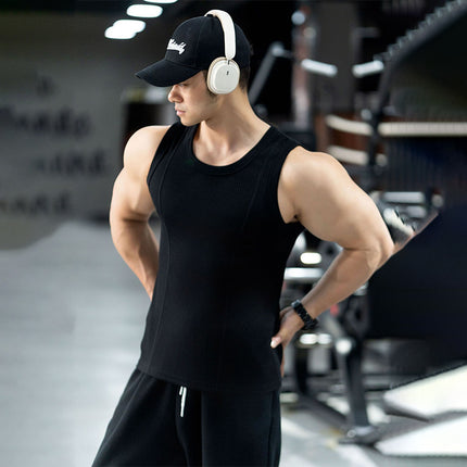 Waistcoat heavyweight 310G sleeveless muscle fitness dog vest men's large slim casual base