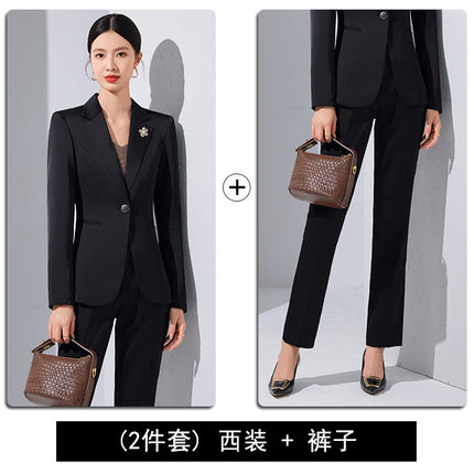 White Suit suit Women's Spring and Autumn Long Sleeve Korean Style Business Wear Temperament Goddess Fan Manager Dress Work Suit
