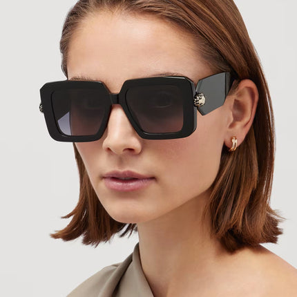 Snake head wide leg sunglasses 2025 new European and American fashion box sunglasses street photo sunglasses ladies high-end sense