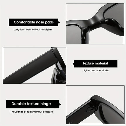 New Retro Sunglasses with Pc Lenses, European and American Trendy Square Frame Sunglasses, Fashionable and Unique Square Glasses, Cross-Border Wholesale